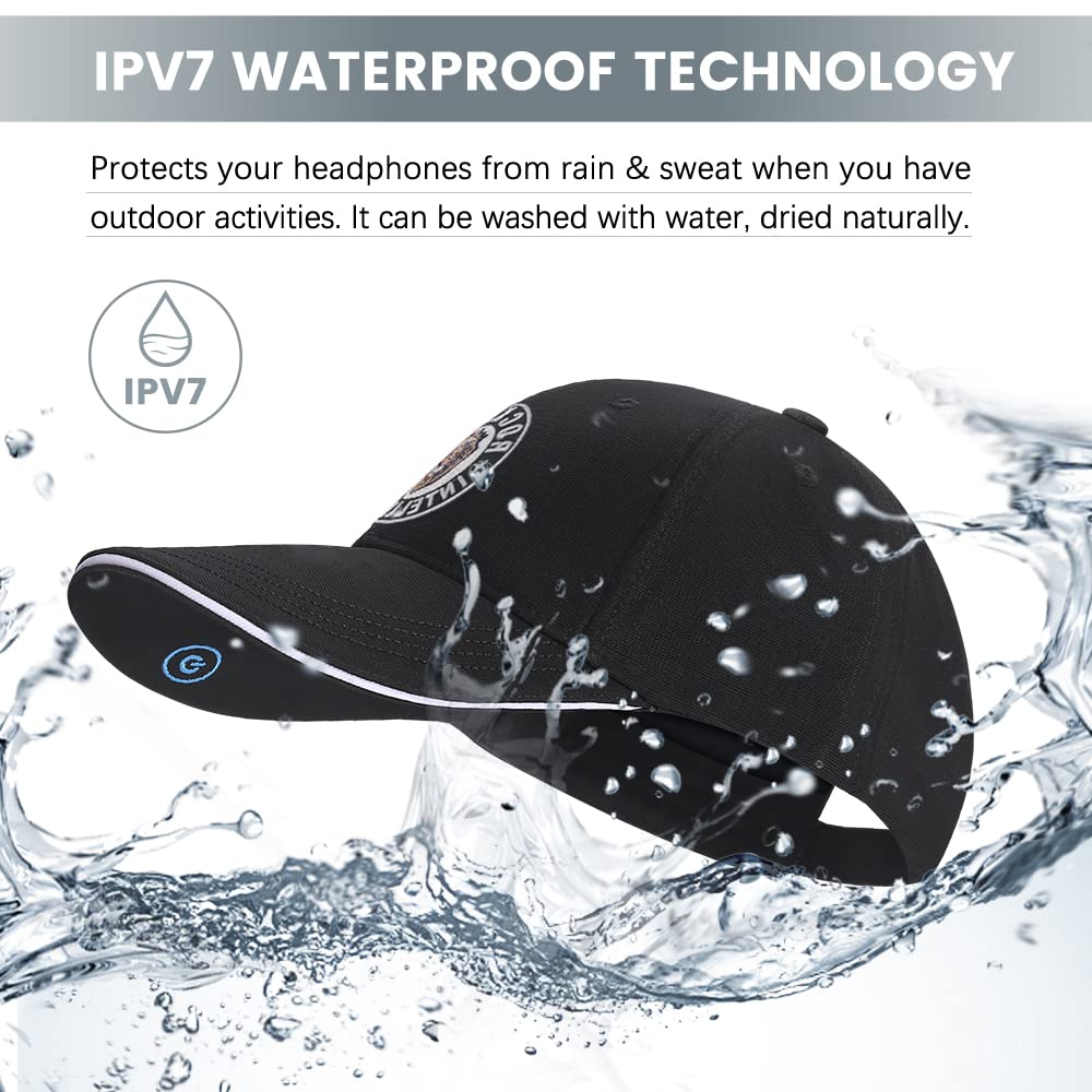 **Wireless Bone Conduction Headphones with Microphone - Bluetooth 5.0, IPX8 Waterproof, Open-Ear Design for Cycling, Running, Fishing - Perfect Gift for Dad (Black) - Ideal for Outdoor Sports & Workouts**
