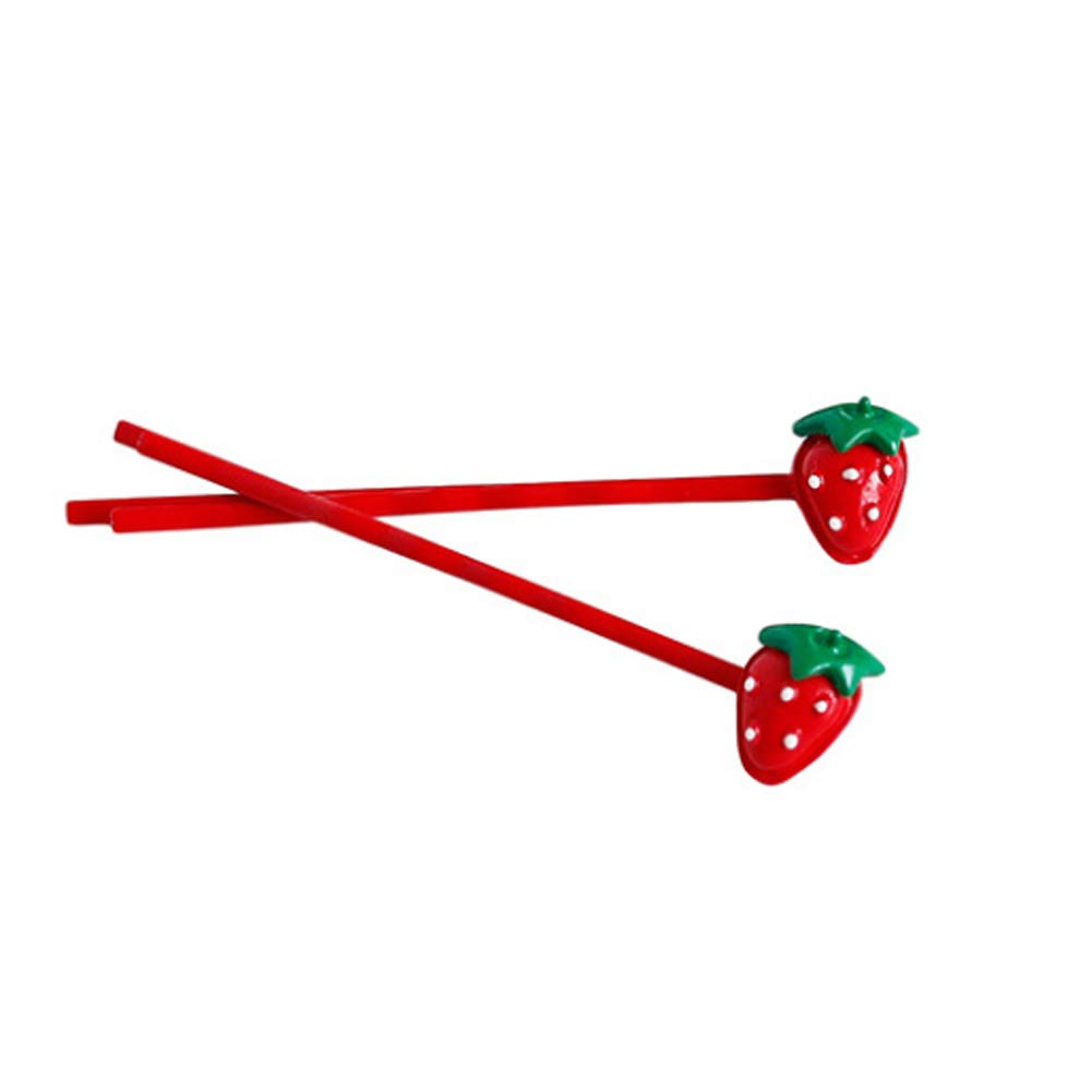 2Pcs/Set Cute Wavy Bobby Pins - Strawberry Cherry Carrot Hair Clips for Women & Girls | Non-Slip Hair Accessories for School, Work, Party & Daily Styling