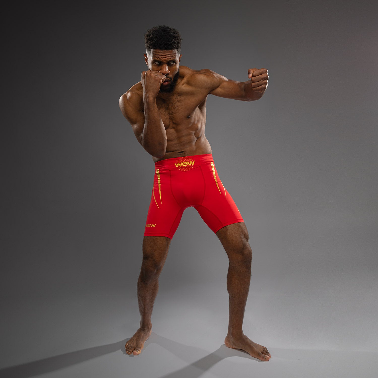 Venum x WOW FC Men's Vale Tudo MMA Shorts - Fury Red & Gold - Premium Fight Shorts for MMA, BJJ, Muay Thai & Combat Sports Training