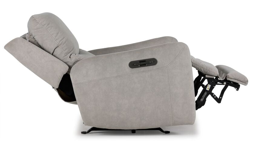 Chase Power Rocker Recliner Chair - Grey Upholstered Electric Lift Recliner with Remote Control for Living Room, Home Theater & Relaxation