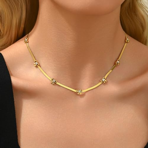 Snake CZ Bow-Gold