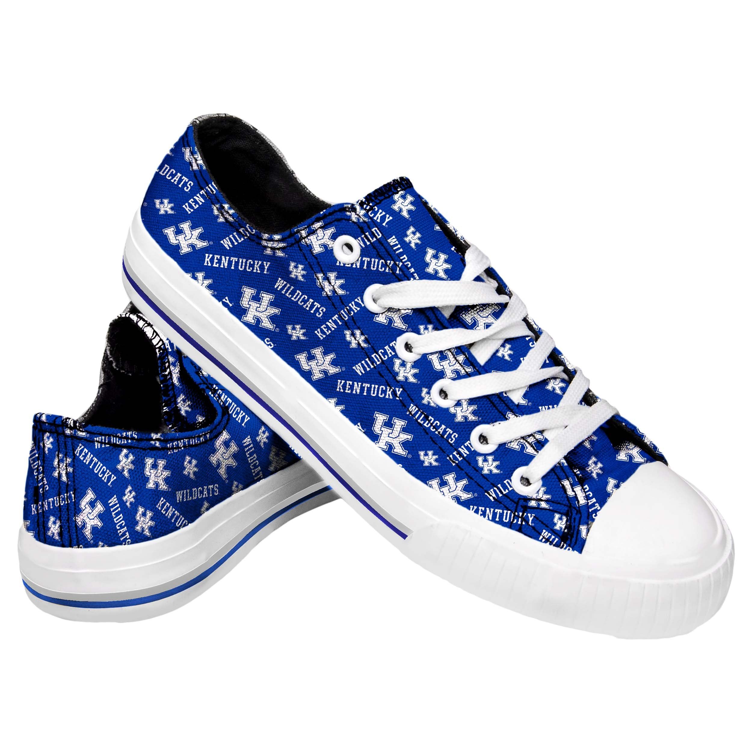 FOCO Women's NCAA College Team Logo Low Top Canvas Sneakers - Comfortable Casual Shoes for School, Sports & Everyday Wear