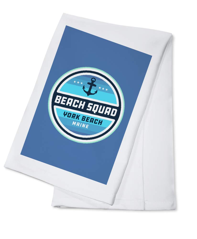 York Beach, Maine Beach Squad 100% Cotton Tea Towel - Decorative Hand Towel for Kitchen, Bathroom, and Home Decor, Perfect for Coastal-Themed Spaces