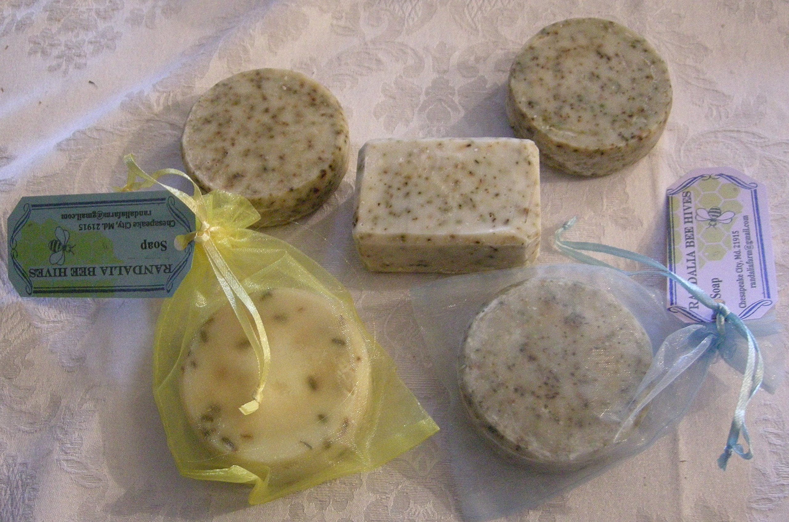 Handmade Botanical Rosemary & Spearmint Soap Bar - Natural, Organic, Vegan - 2 Pack for $7.95 - Perfect for Sensitive Skin, Gifts & Spa Relaxation