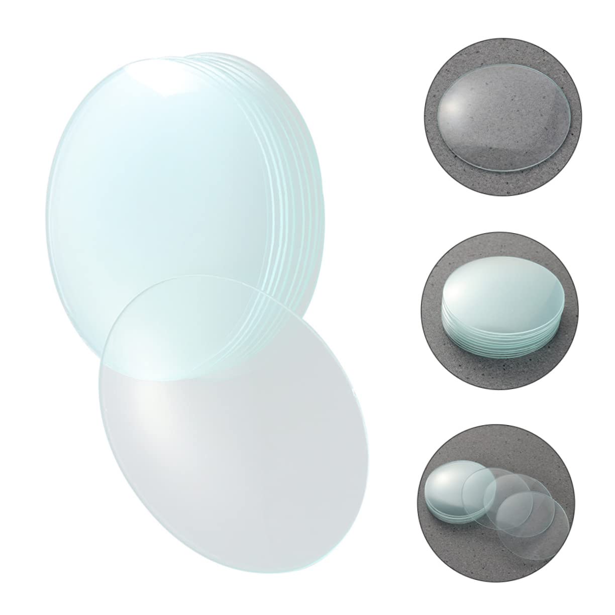CHILDWEET 10pcs Glass Beaker Covers - Watch Glass Lids for Laboratory Experiments, Science Class & Chemistry Lab Use