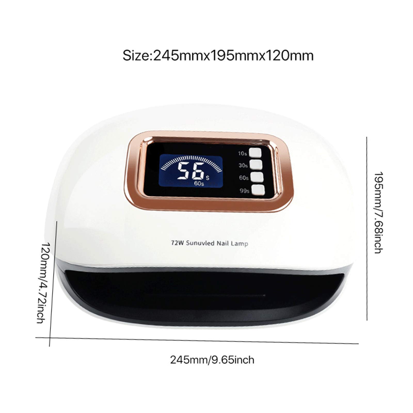 72W UV LED Nail Lamp with 36 LED Beads - 4 Timer Settings (10s/30s/60s/99s) & Auto Sensor - Professional Salon-Grade Nail Dryer for Gel Polish Curing - Perfect for Home Manicure, Nail Art DIY & Professional Salon Use