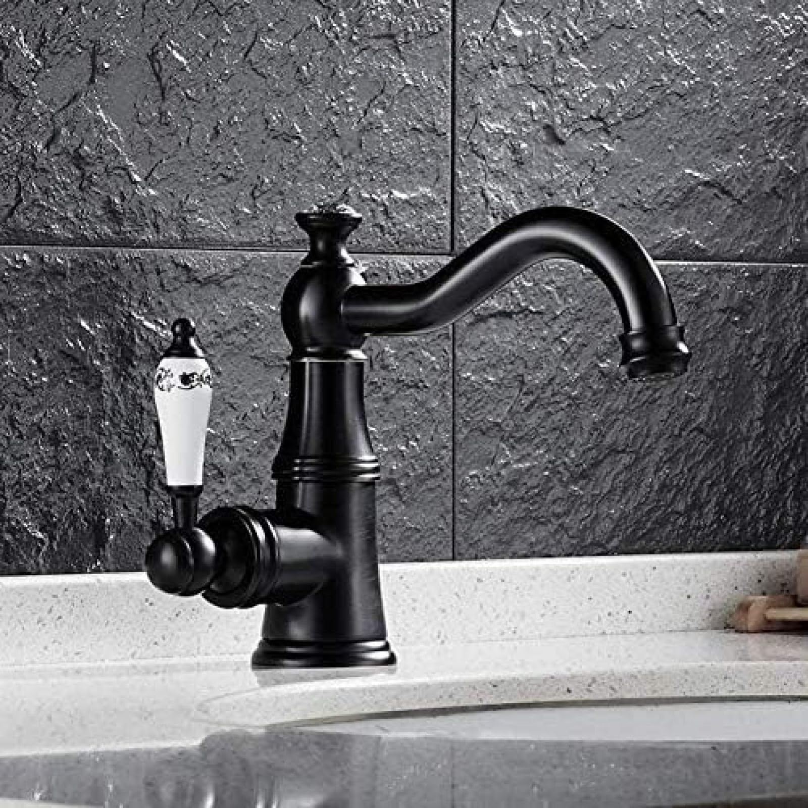 CRJUS Single Lever Kitchen Faucet - Hot & Cold Water Mixer Tap for Bathroom Sink, Basin, and Vanity - Perfect for Modern Home, RV, and Commercial Use