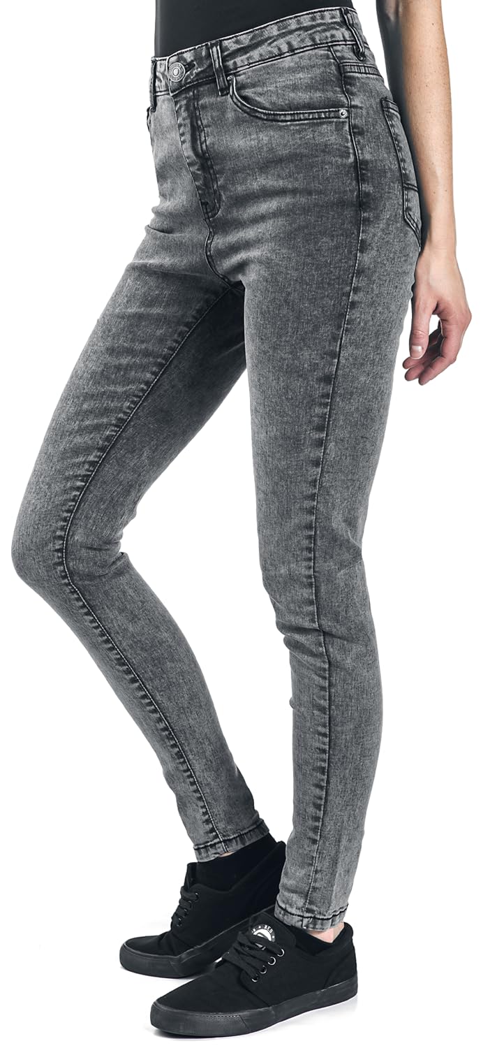 Urban Classics Women's High Waist Skinny Jeans - Stretch Denim Pants for Casual Wear & Everyday Outfits
