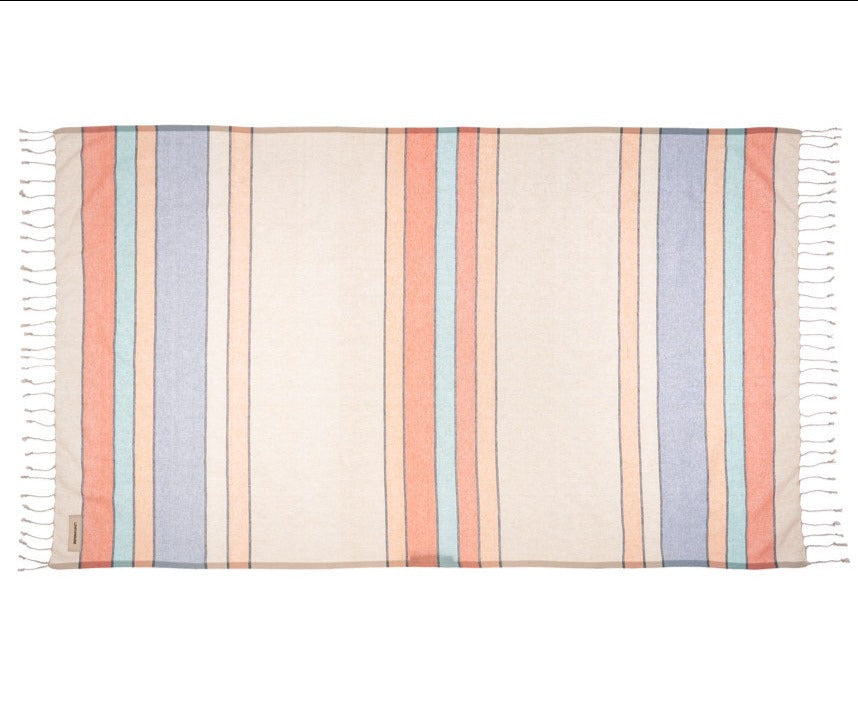 Premium Linen House MERA MULTI Hammam Beach Towel - 100 x 180cm (39 x 71 inches) Large Turkish Cotton Towel for Pool, Spa, Yoga & Travel