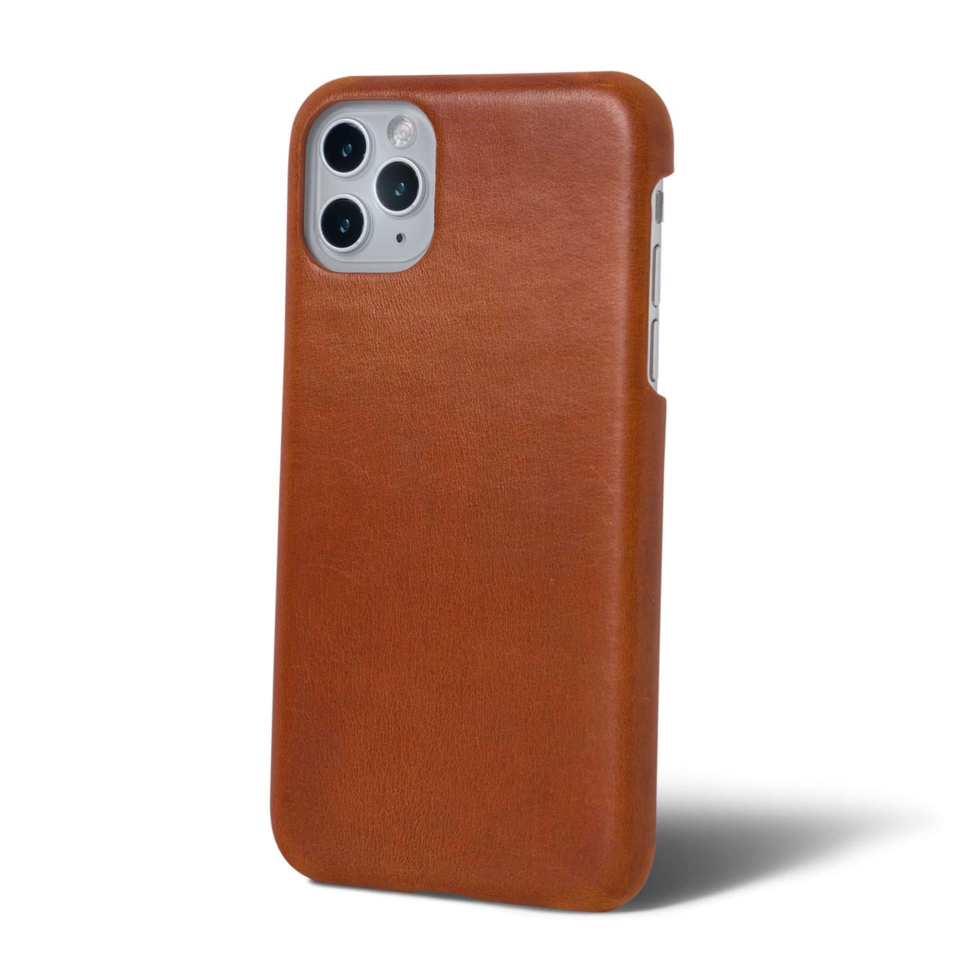 Premium PEGAI Handmade Full Grain Leather Phone Case for iPhone 11/12/13 Pro Max - Artisan Crafted, Wireless Charging Compatible (Excludes MagSafe) - Whiskey Brown DEAN Series - Perfect for Business Professionals & Luxury Gift Giving