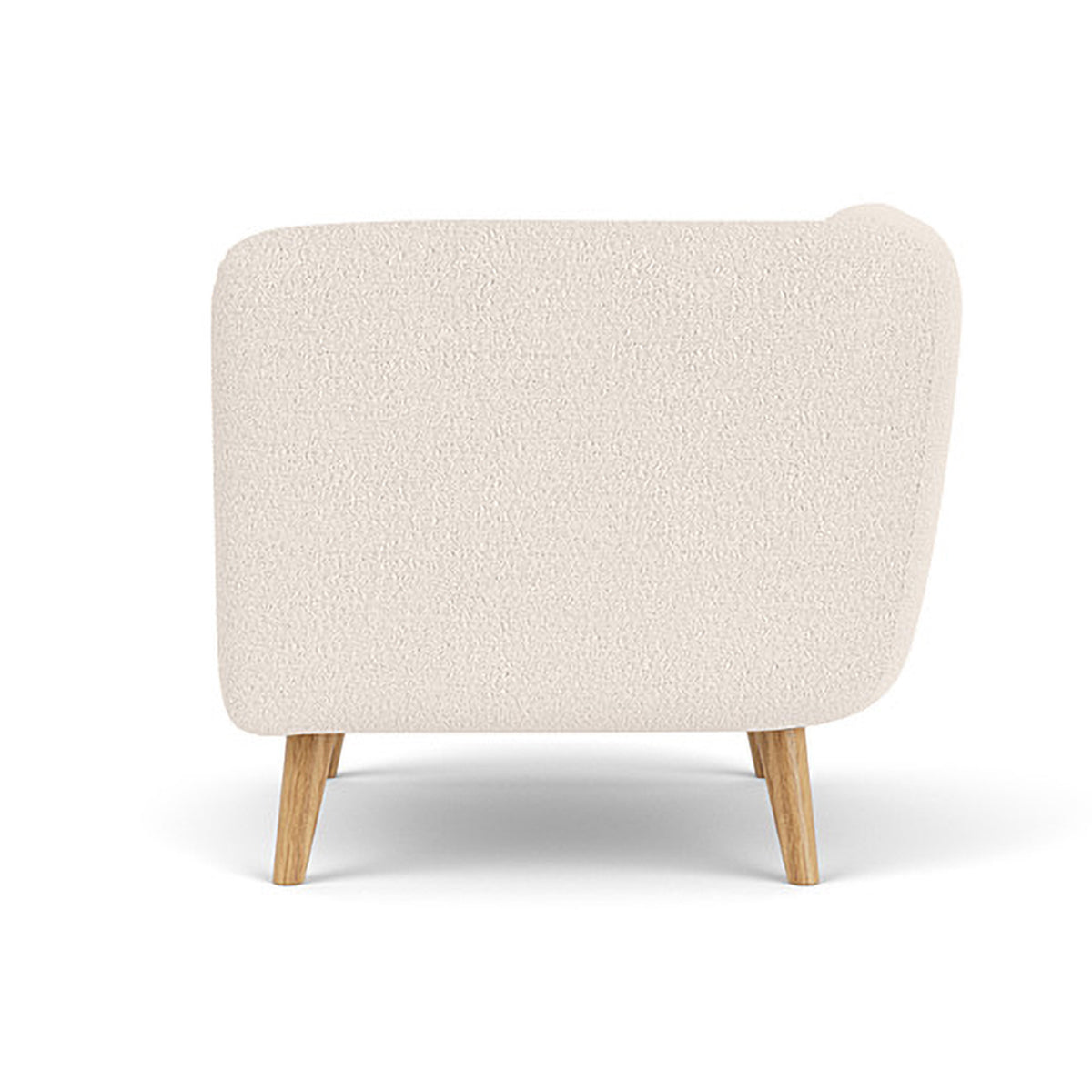 Alfred Boucle Left 1 Seater Modular Sofa - Modern Accent Chair for Living Room, Bedroom & Office - Comfortable Small Space Furniture