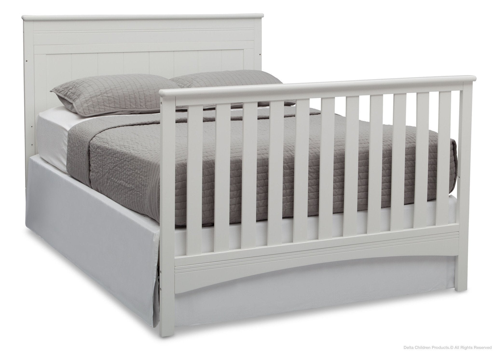 4-in-1 Convertible Baby Crib with Mattress - Toddler Bed, Daybed & Full-Size Bed Conversion - Nursery Furniture for Boys & Girls - Perfect for Newborns to Teens Bedroom & Daycare Centers