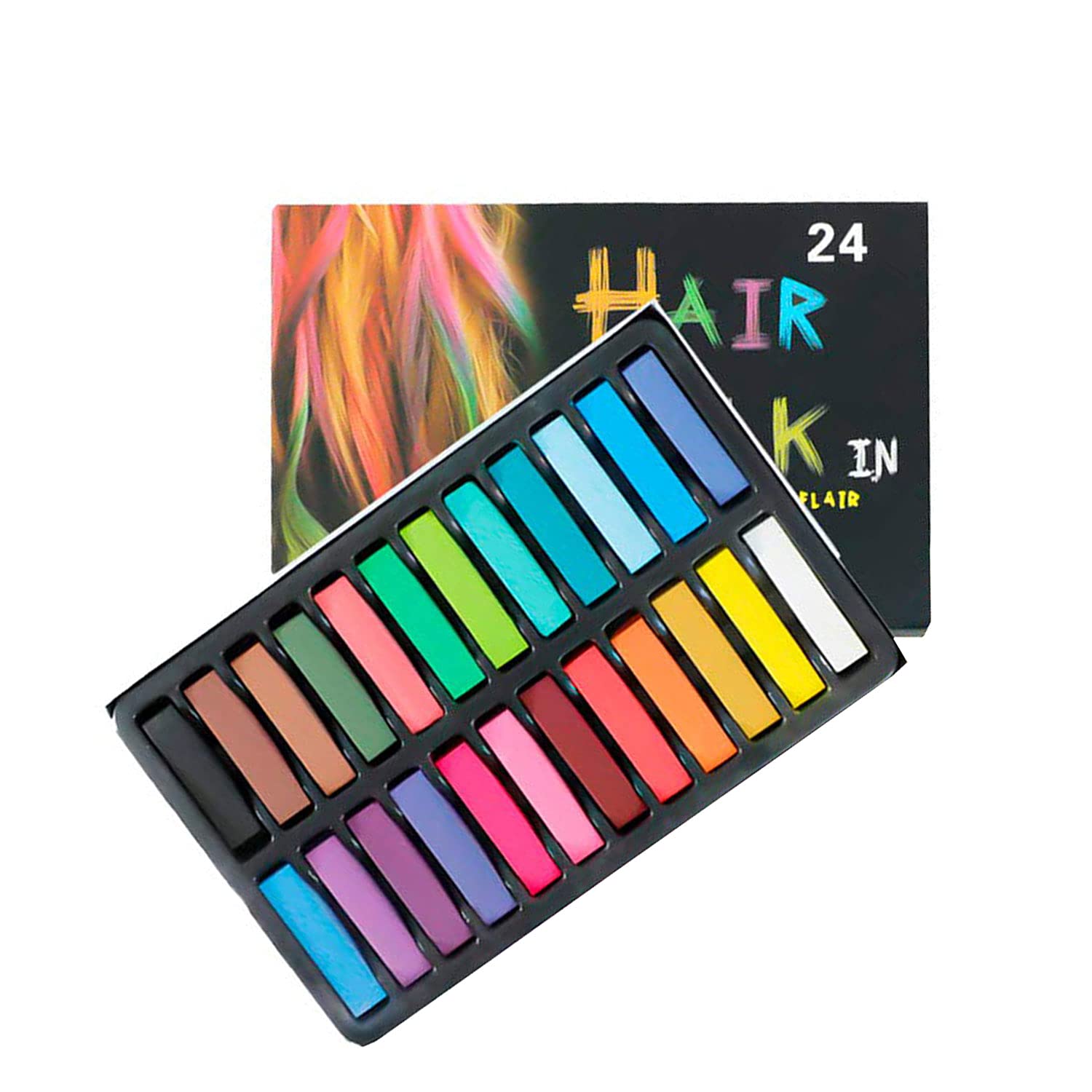 24-Piece Non-Toxic Temporary Hair Chalk Set - Pastel Colors for Fun Hair Dye & Costume Parties | Safe for Kids & Adults | Great for Halloween, Cosplay & Festivals