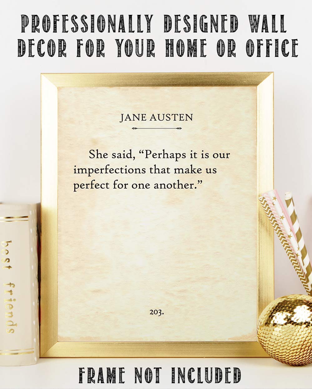 Jane Austen - Emma - 'Perhaps It Is Our Imperfections' - 11x14 Unframed Literary Print - Inspirational Book Lover Gift & Home Decor Under $15 - Perfect for Reading Nooks, Libraries & Austen-Themed Rooms