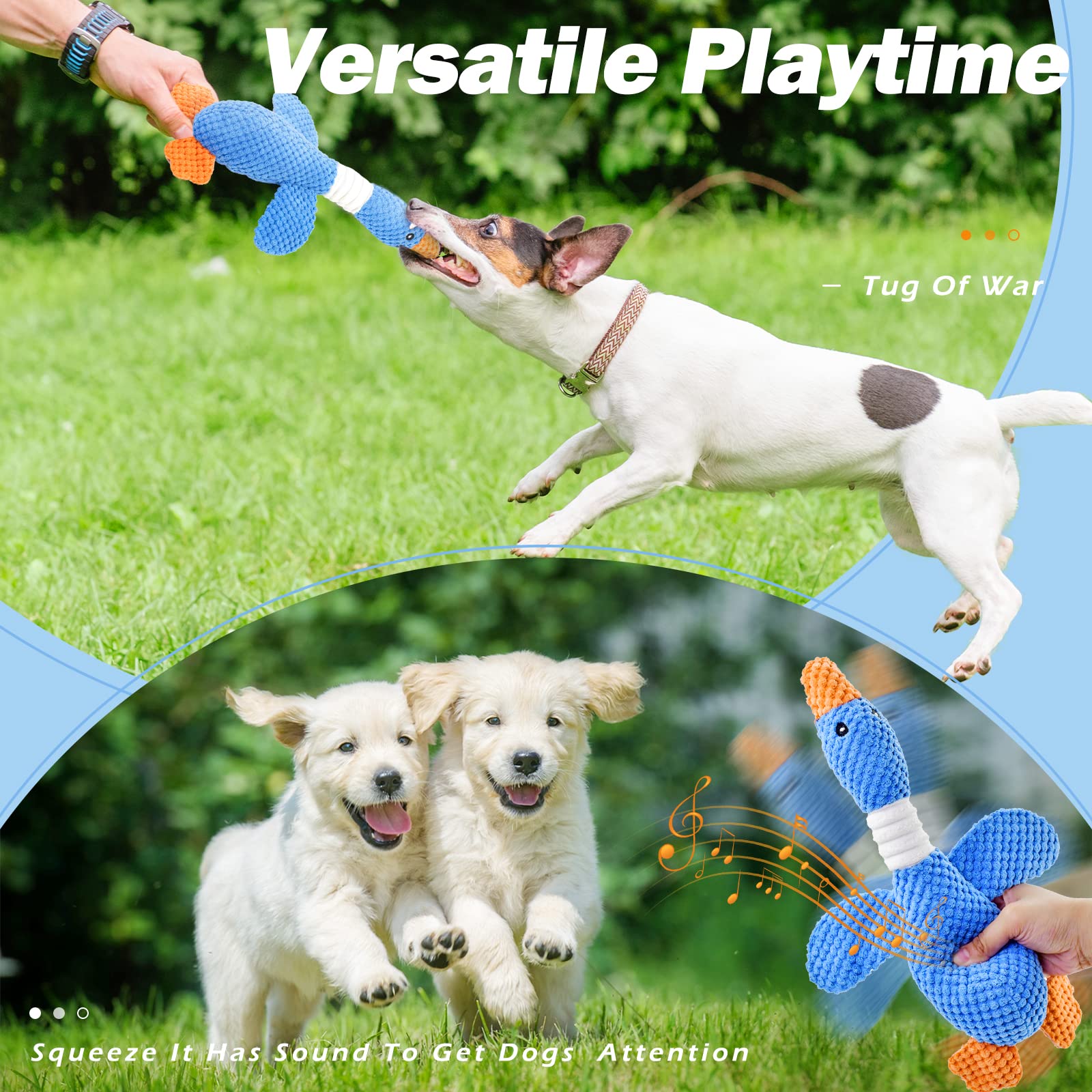 **Vitscan Upgraded Indestructible Dog Toys for Aggressive Chewers – Durable Squeaky Plush Chew Toys for Small, Medium & Large Breeds – Perfect for Teething Puppies & Playtime (Duck Design)**    *(Great for Indoor/Outdoor Play, Training Rewards & Anxiety Relief for Dogs)*