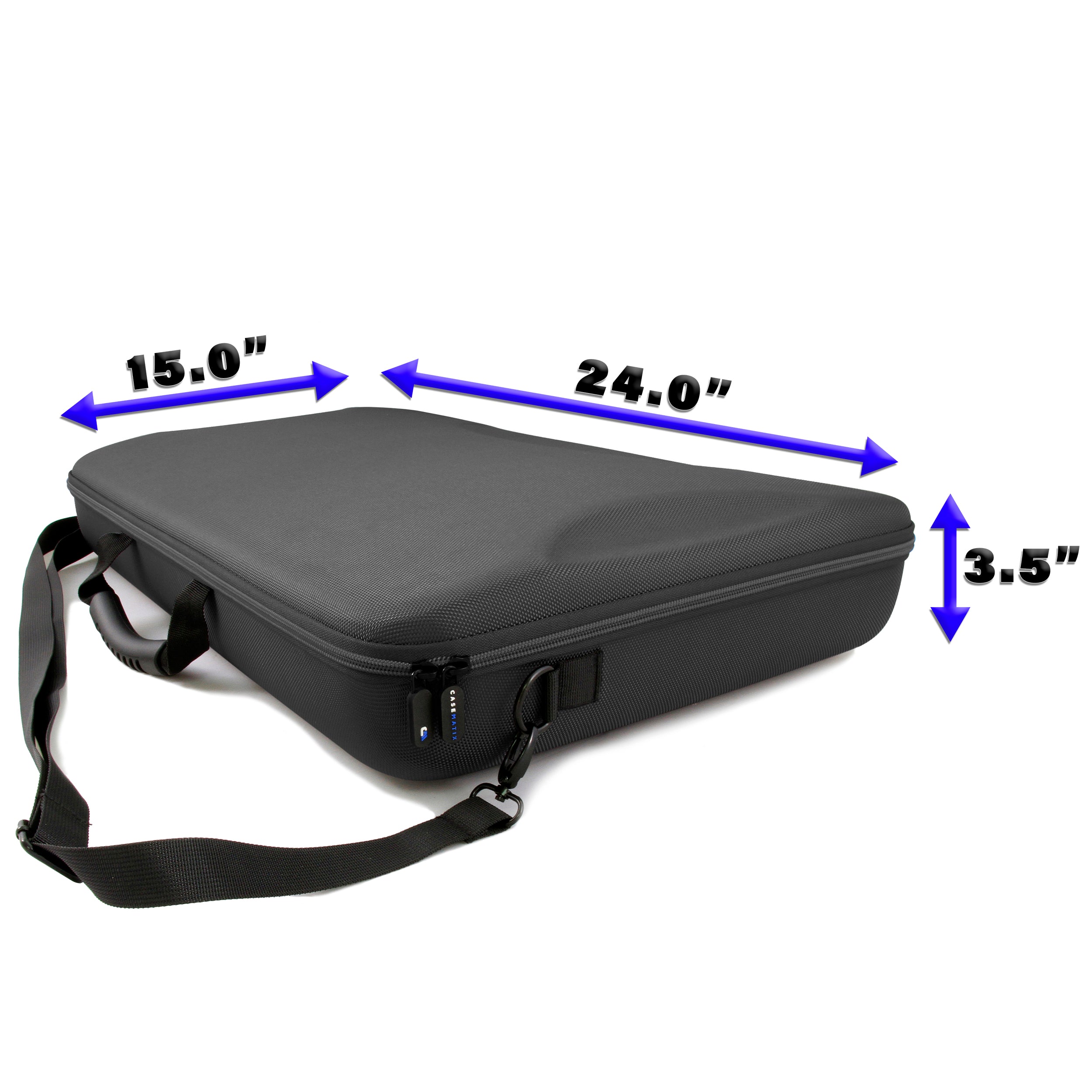 CASEMATIX Hard Shell DJ Controller Case Compatible with Hercules Inpulse 500 - Protective Carrying Case with Shoulder Strap for DJ Mixers & Audio Controllers (Black) - Perfect for Gigs, Travel & Studio Use