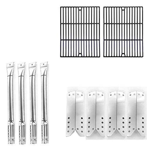 Nexgrill 720-0670-C BBQ Gas Grill Replacement Parts Kit - 4 Stainless Steel Burners, Heat Plates & Porcelain Cast Iron Cooking Grates - Perfect for Grill Repair & Maintenance - Ideal for Backyard BBQs, Outdoor Cooking & Family Gatherings