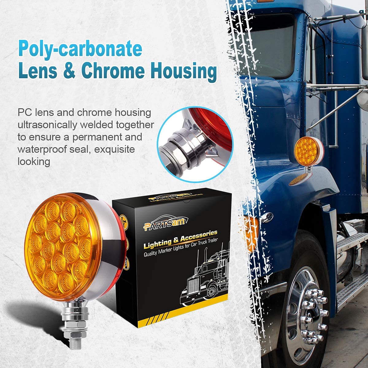 PARTSam Truck Pedestal Lights Kit - 2Pcs 4
