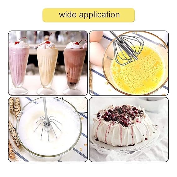 Florisca® Stainless Steel Hand Push Whisk - Semi-Automatic Egg Beater & Milk Frother for Baking, Cooking & Coffee Making - Perfect for Mixing, Whisking & Blending Eggs, Batter & Milk Foam