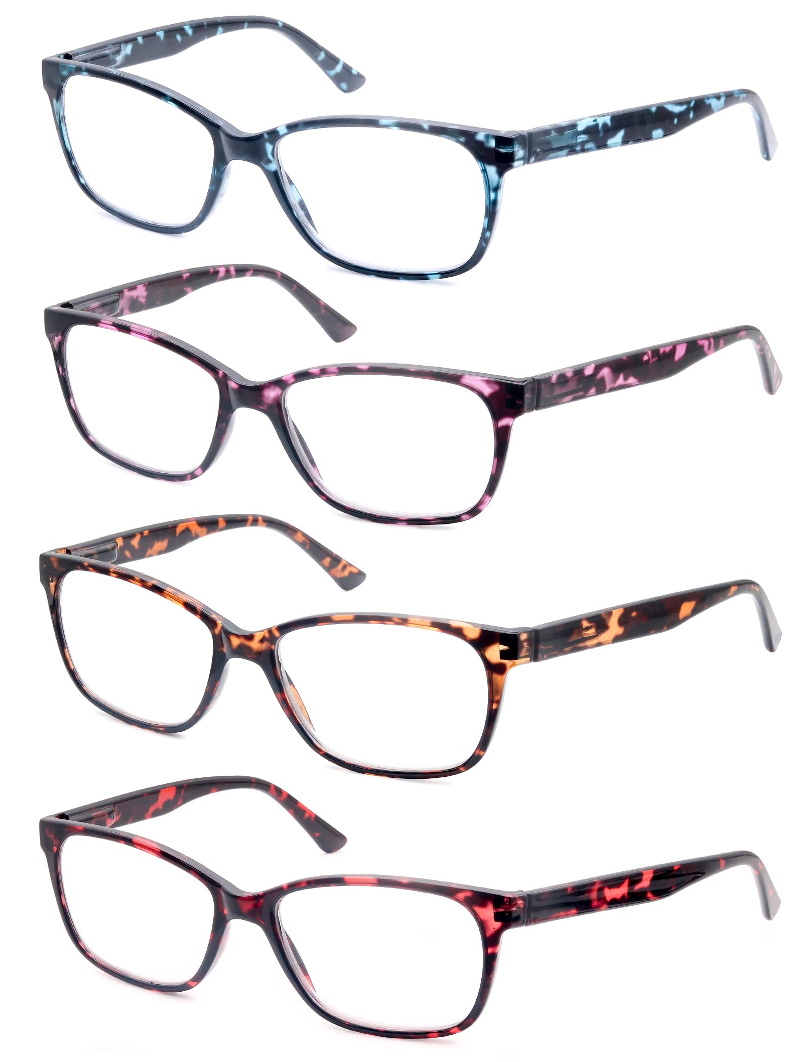 Stylish Lightweight Square Reading Glasses for Women - Large Tortoise Frame Readers for Big Head/Face - Perfect for Reading, Computer Work & Fashion Accessories