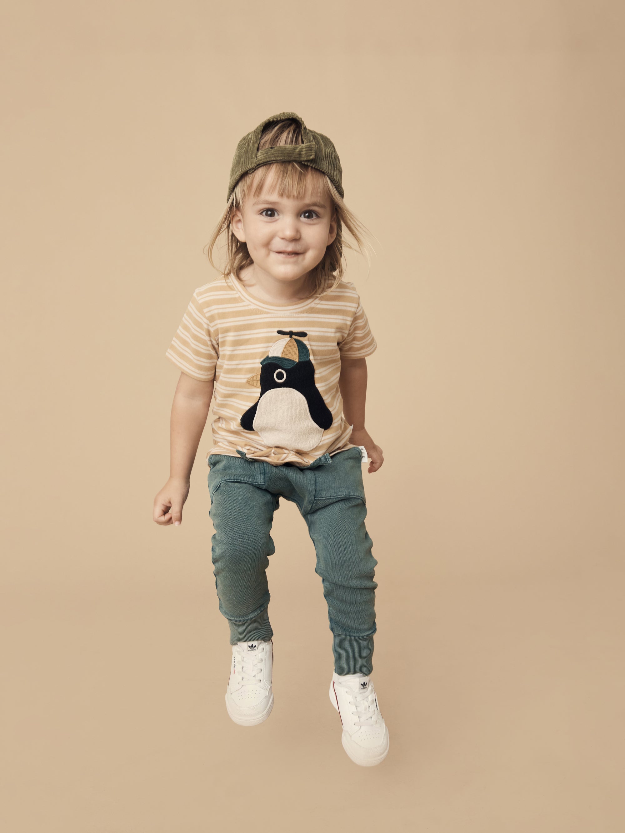 Huxbaby Spruce Drop Crotch Pants for Baby Boys & Girls - Soft Organic Cotton Joggers for Playtime, Daycare & Casual Outfits
