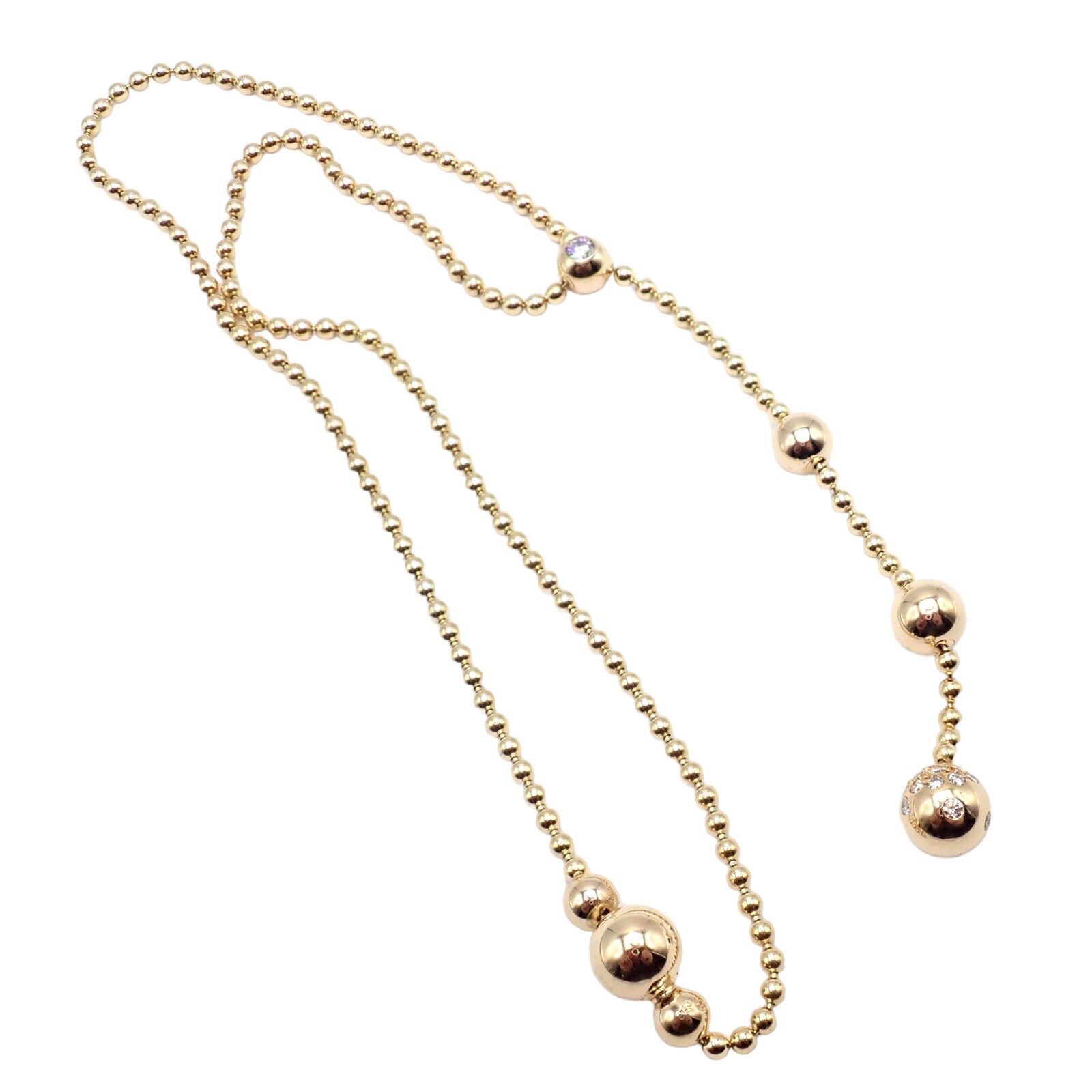 Authentic Cartier Draperie de Decollate 18K Yellow Gold Diamond Necklace for Women - Luxury Jewelry Gift for Anniversary, Wedding & Special Occasions