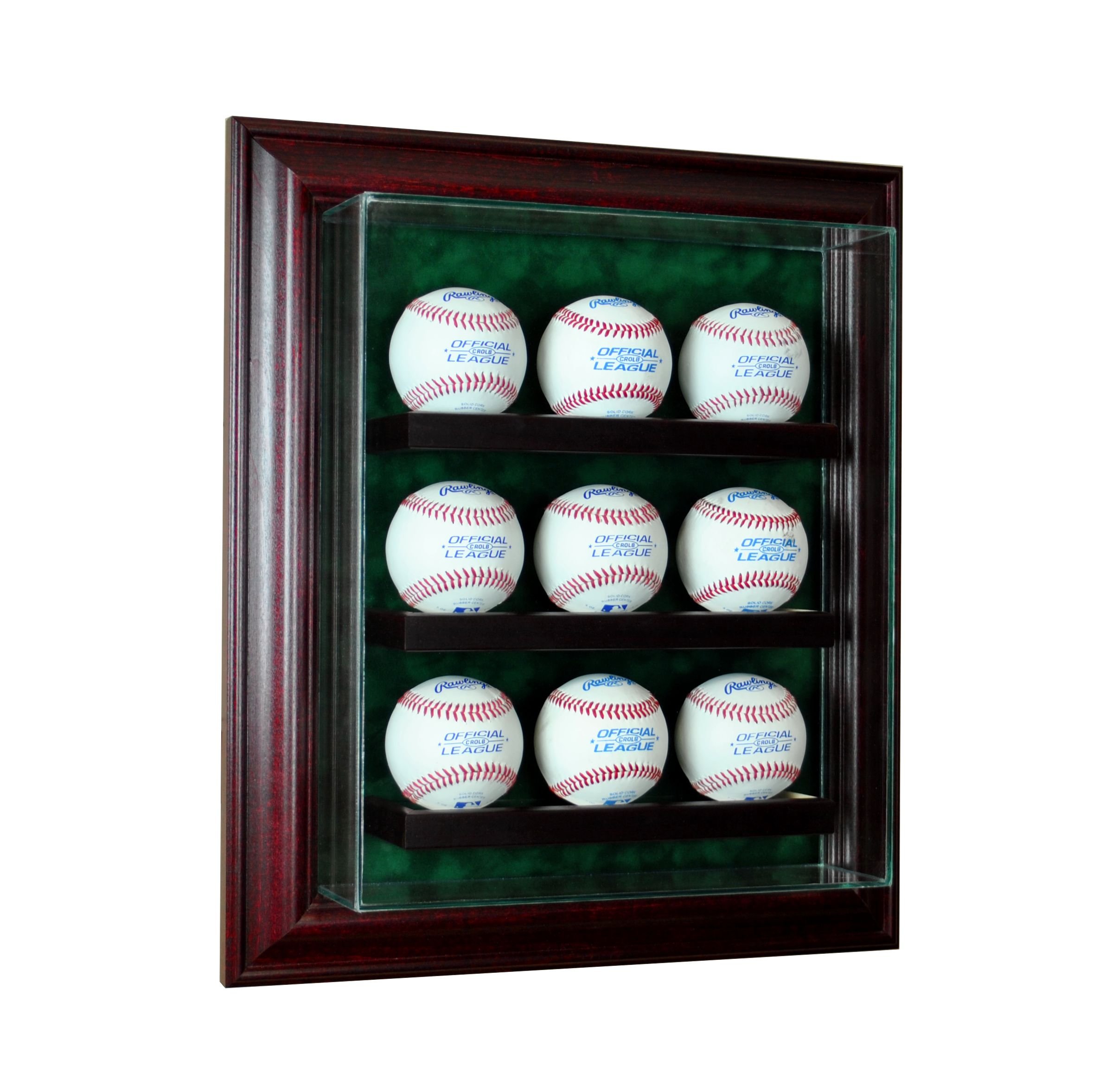 Premium Glass 9 Ball Baseball Display Case - Wall Mounted or Tabletop Cabinet for Collectibles & Memorabilia - Perfect for Home, Office, or Sports Bar Decor