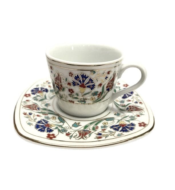 Premium Turkish Coffee Cups Set of 6 - Authentic Handmade Ceramic Espresso Cups with Copper Stands - Perfect for Home, Cafe & Gift Giving