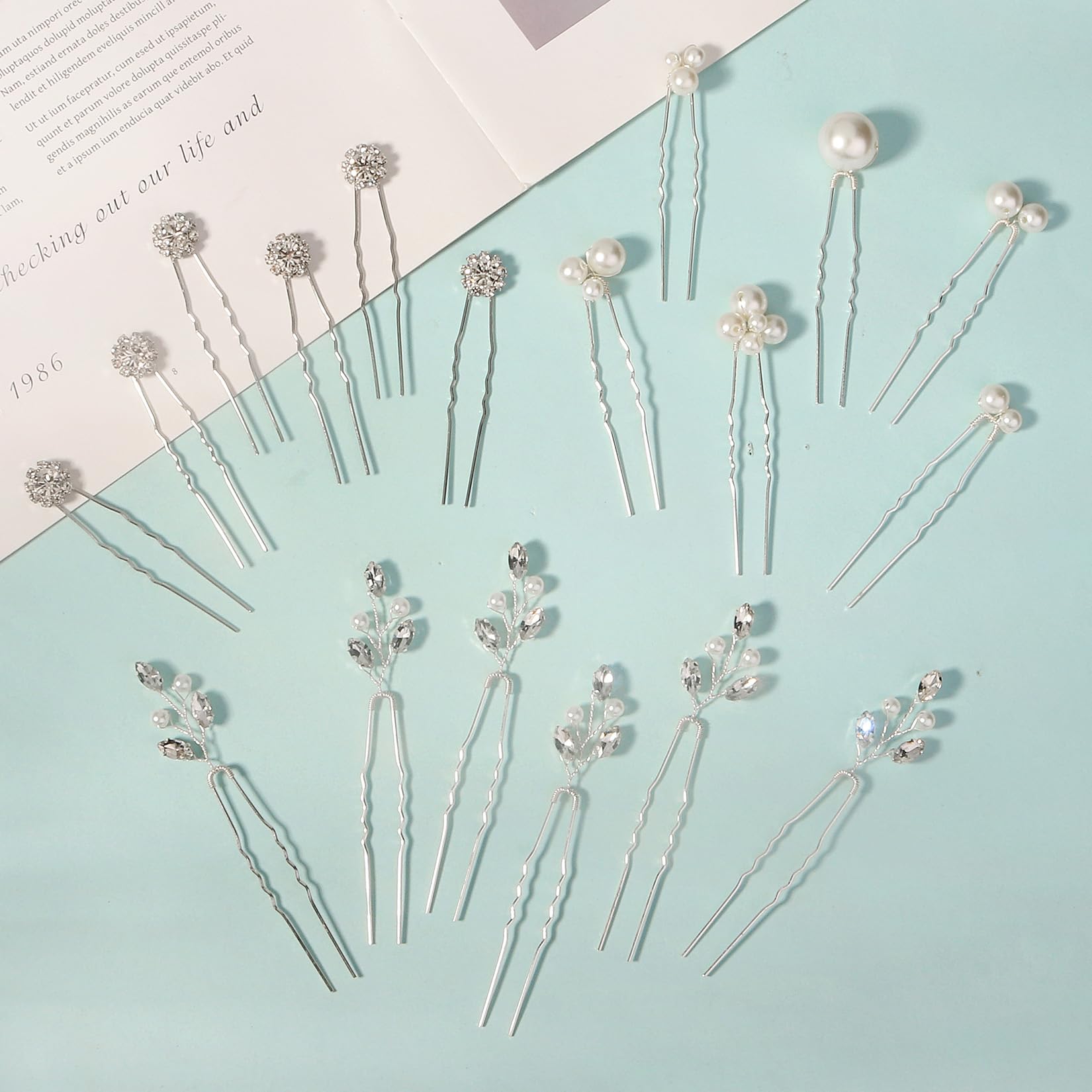 18-Piece Silver Bridal Hair Pin Set - Wedding Hair Accessories for Bride & Bridesmaids | Perfect for Weddings, Prom & Special Occasions