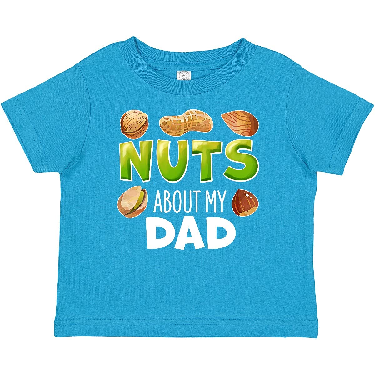 Inktastic 'Nuts About My Dad' Peanut, Almond, Pistachio Print Baby T-Shirt - Cute Father's Day Gift for Infants & Toddlers