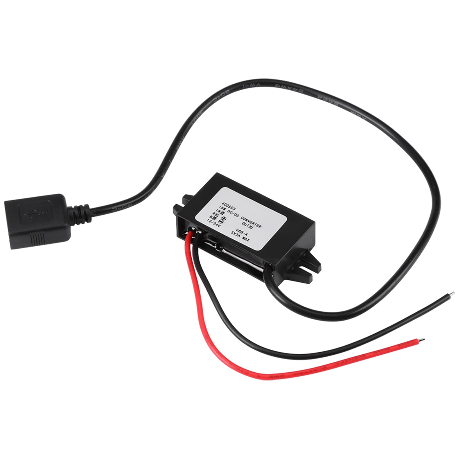 12V/24V to 5V 3A DC-DC USB Converter Regulator - Car Audio Power Adapter for Radio, Monitor & Mobile Devices - Perfect for Vehicle Charging & Electronic Installations