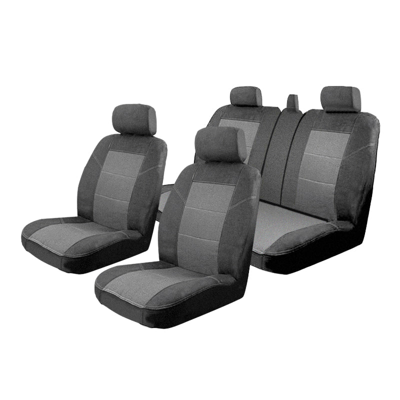 Premium Custom Velour Seat Covers for Nissan X-Trail T31 (2007-2014) - Front & Rear Set with Airbag Safety - EST6114CHA | Perfect for Road Trips & Daily Commuting