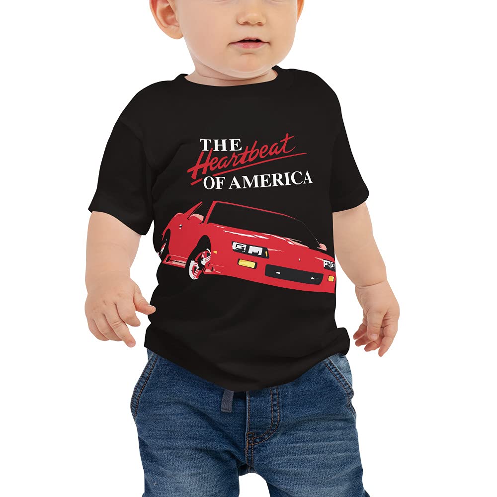 Vintage 1991 Red Chevy Camaro Heartbeat of America Baby Short Sleeve T-Shirt - Soft Cotton Jersey for Boys & Girls, Perfect for Casual Wear & Car Enthusiast Families