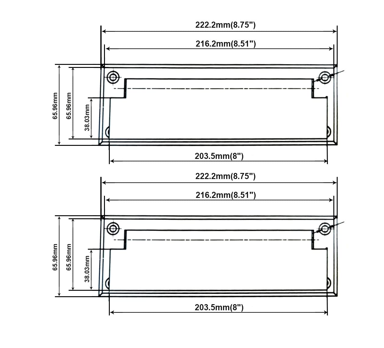 QCAA Solid Brass Mail Slot with Interior Frame & Back Plate - 8-7/8