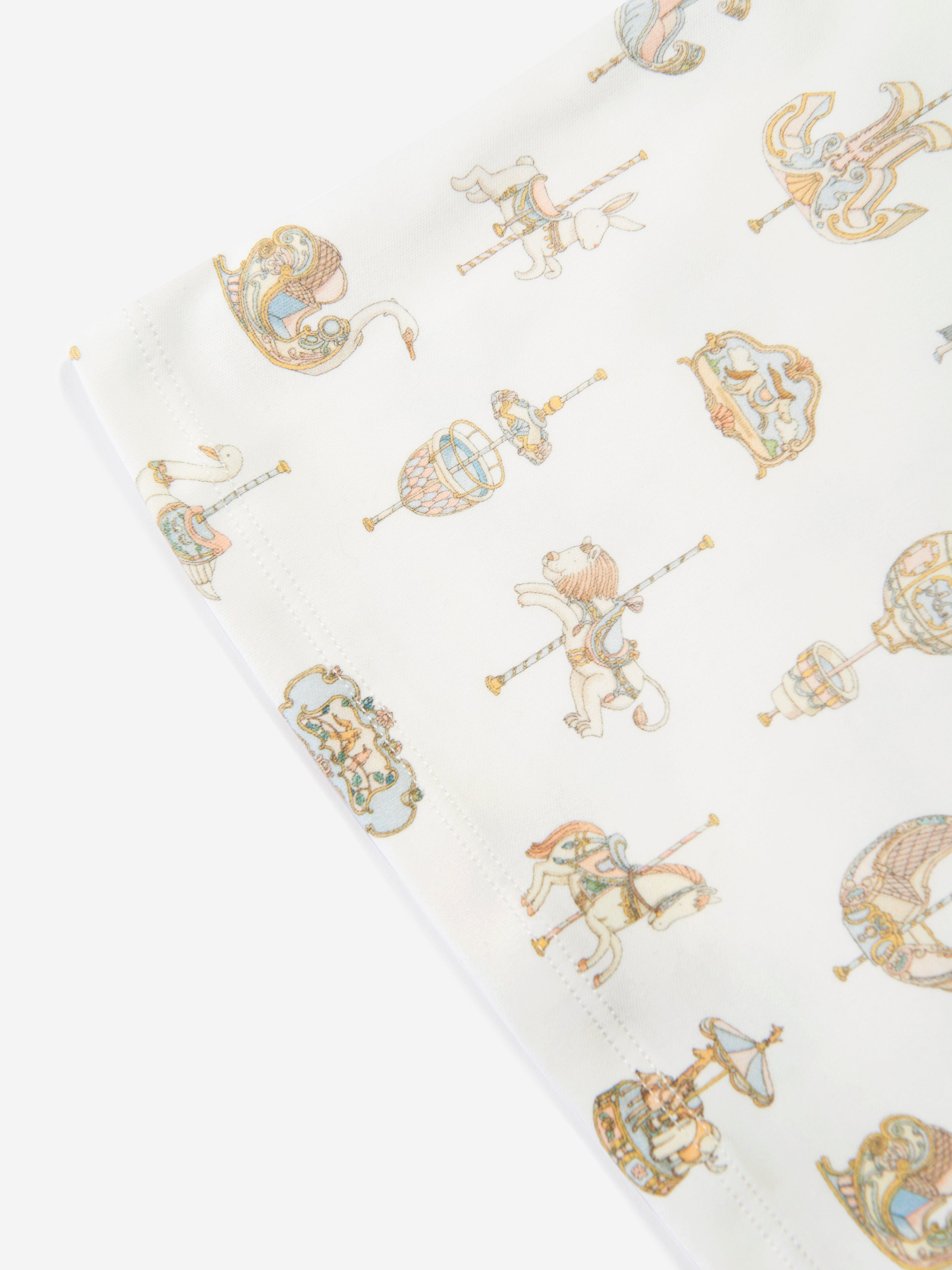Atelier Choux Baby Carousel White T-Shirt - Soft Cotton Tee for Newborns & Infants | Perfect for Playdates, Photo Shoots & Everyday Wear