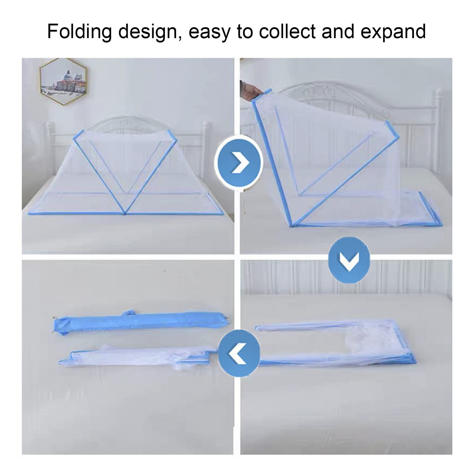 Portable Lightweight Transparent Net Tent for Babies - Indoor & Outdoor Mosquito Protection - Perfect for Nursery, Camping, and Playtime