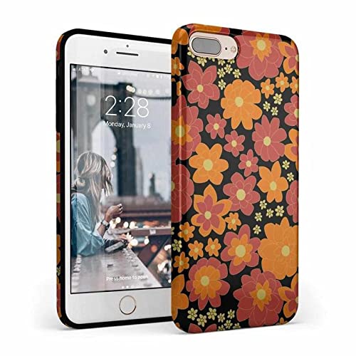 Casely iPhone 6/7/8 Plus Case - Vibrant Retro Floral Phone Cover | Shockproof Protective Case for Women & Girls | Perfect for Everyday Use, Work & Travel