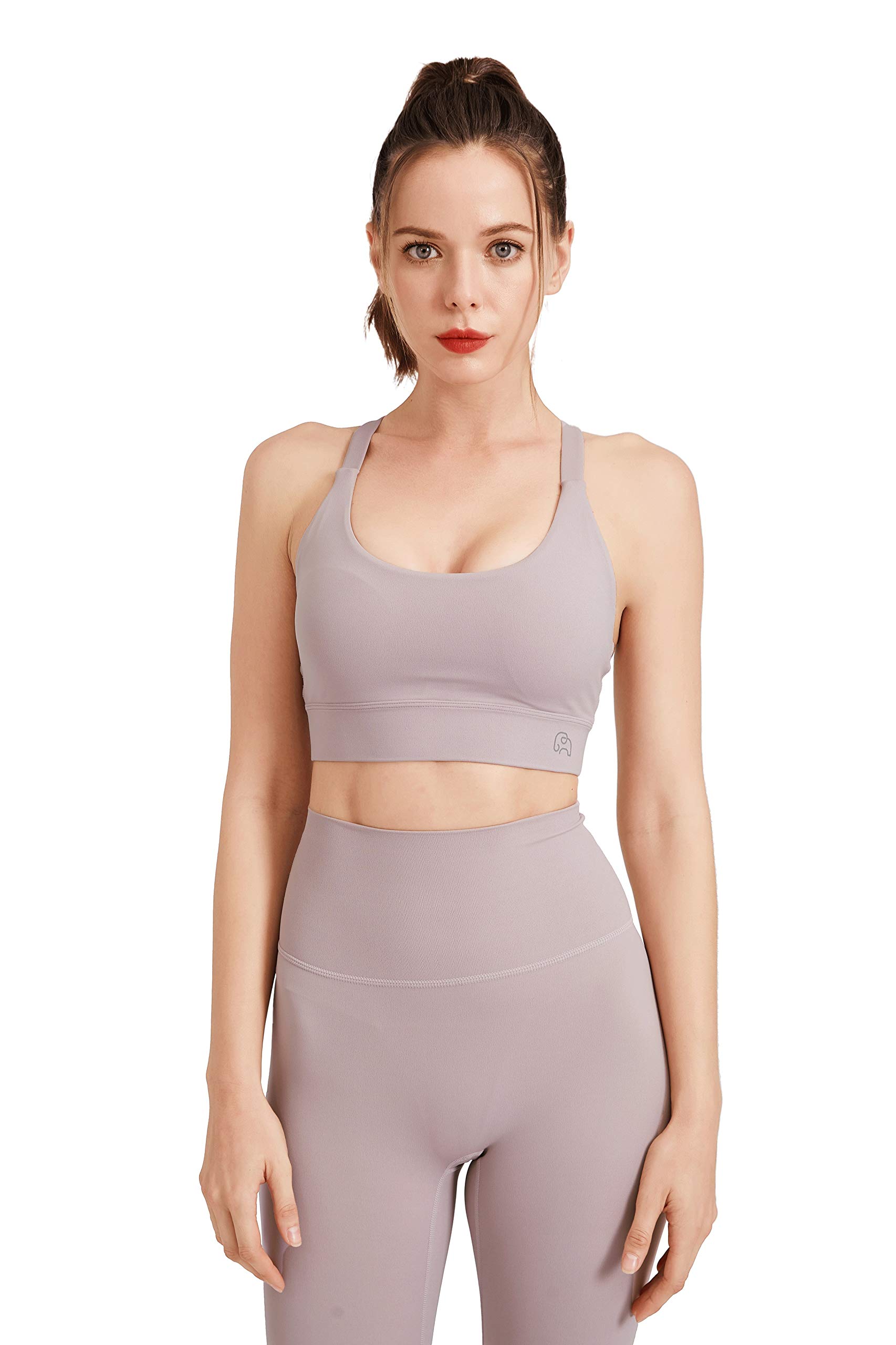 ZEN ZEN STUDIO Women's Full Coverage Racerback Sports Bra - Soft, Supportive & Breathable for Yoga, Running & Gym Workouts