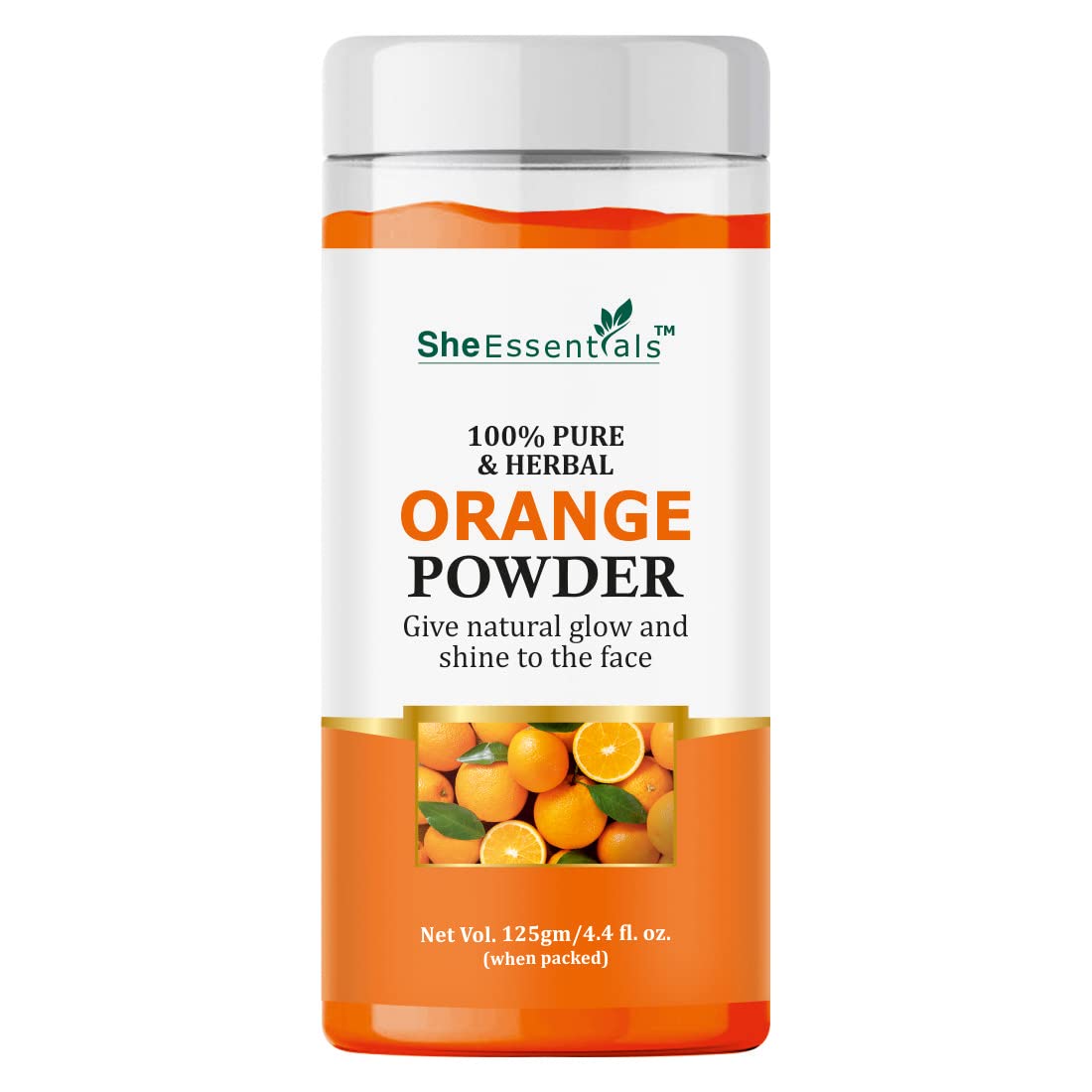 **She Essentials 100% Pure & Organic Orange Peel Face Cleanser Powder – 100g | Natural Exfoliating & Brightening Skincare for Glowing Skin | Perfect for Daily Use & Sensitive Skin**