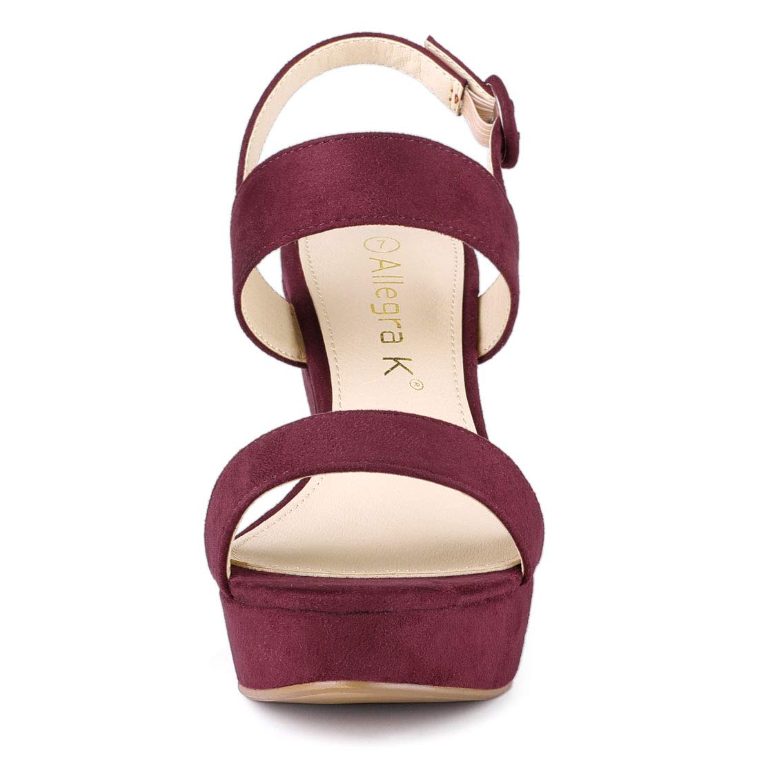 Allegra K Women's Chunky High Heel Slingback Platform Sandals - Comfortable Dressy Shoes for Parties, Weddings & Night Out
