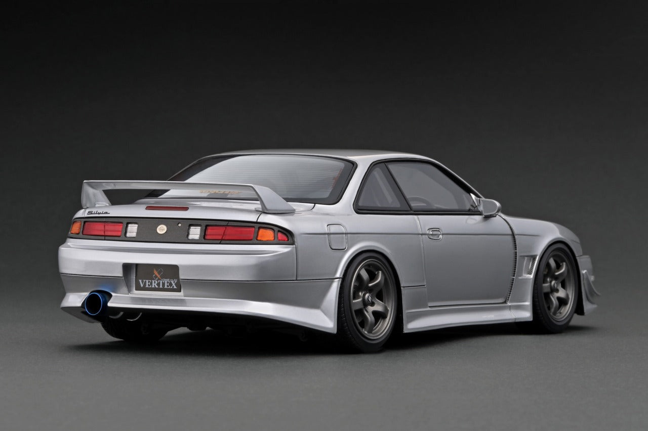 1:18 Scale Nissan Silvia S14 Vertex Silver Diecast Model Car - Collectible Toy for Car Enthusiasts, Perfect for Display, Gifts, and Racing Collections