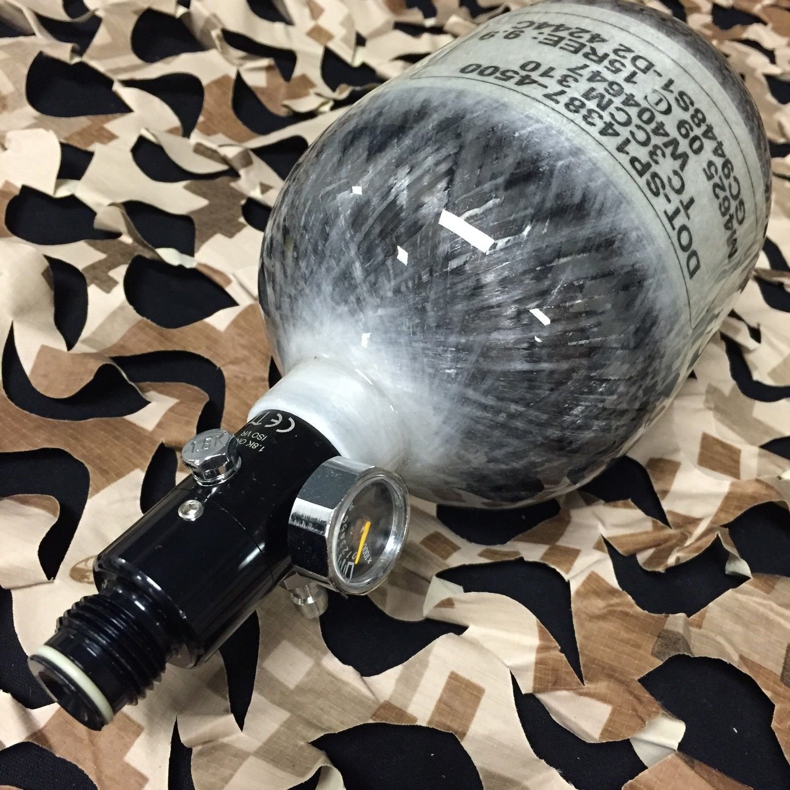 Empire Carbon Fiber 48/4500 PSI Compressed Air HPA N2 Paintball Tank - Lightweight Grey for Tournament & Outdoor Paintball Games