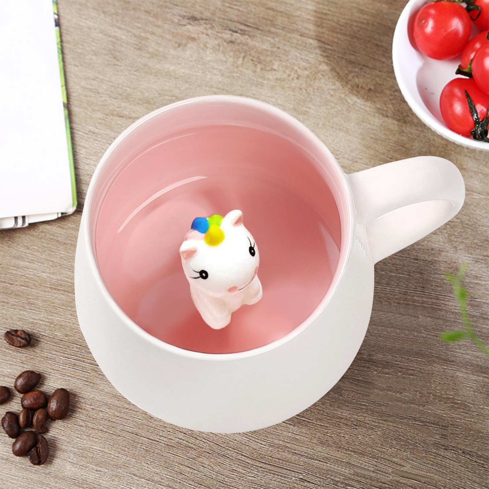 Cute Unicorn Ceramic Coffee Mug - Handmade Animal Figurine Mug, White Elephant Gift for Adults, Unique Gag Gift for Women & Girls - Perfect for Unicorn Lovers, Office Use, Home Decor & Coffee Breaks