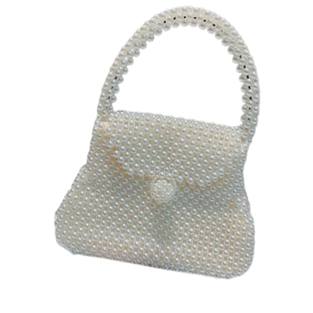 Luxury Handmade Women's Pearl Shoulder Bag - Designer Beaded Crossbody Purse with White Pearls for Evening Party & Wedding (2022 Collection) | Perfect for Formal Events, Date Nights & Special Occasions