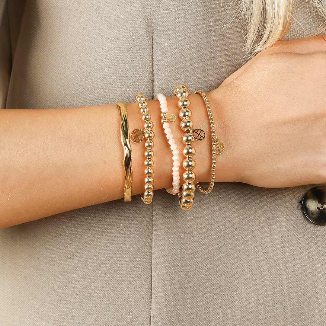Peach Dazzle Bracelet - Elegant Peach Colored Crystal Beaded Jewelry for Women | Perfect for Parties, Weddings & Everyday Wear