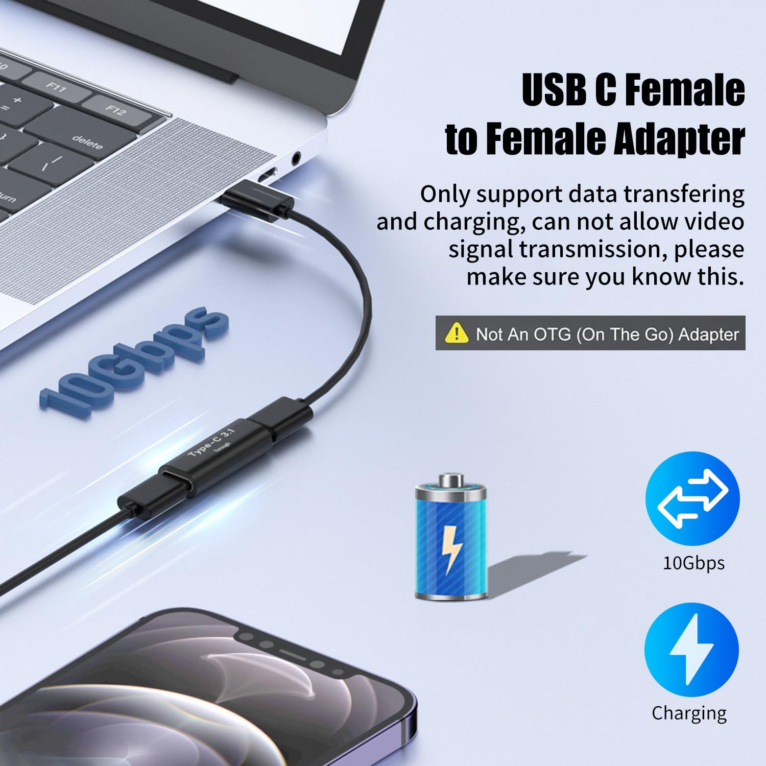Herfair 6-Pack USB C to USB Adapter, Type C Male to USB A Female Converter Kit for Fast Charging & Data Transfer - Compatible with Laptops, Phones, Tablets, MacBook, Samsung Galaxy (Perfect for Travel, Office & Home Use)