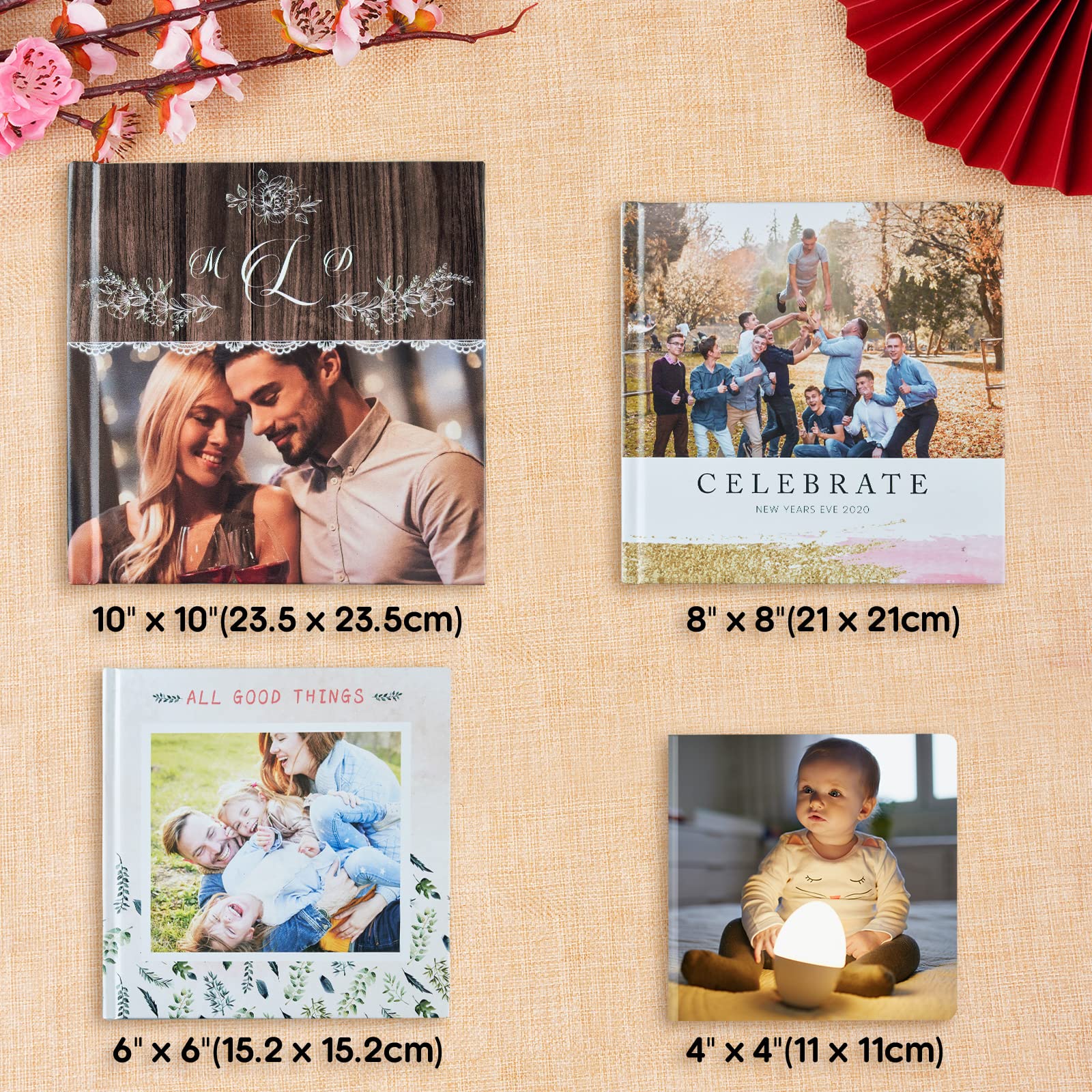 Custom 8x8 Inch Personalized Photo Album Book - 3D Printed Scrapbook for Wedding, Baby & Travel Memories - Best DIY Gift for Anniversaries & Special Occasions