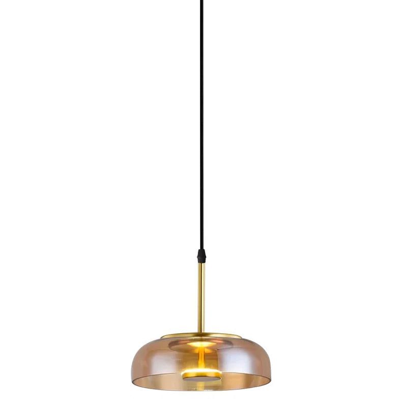 Stylish LED Glass Bowl Pendant Light - Modern Hanging Fixture for Kitchen Island, Dining Room & Bedroom Decor | Energy Efficient Dimmable Lighting