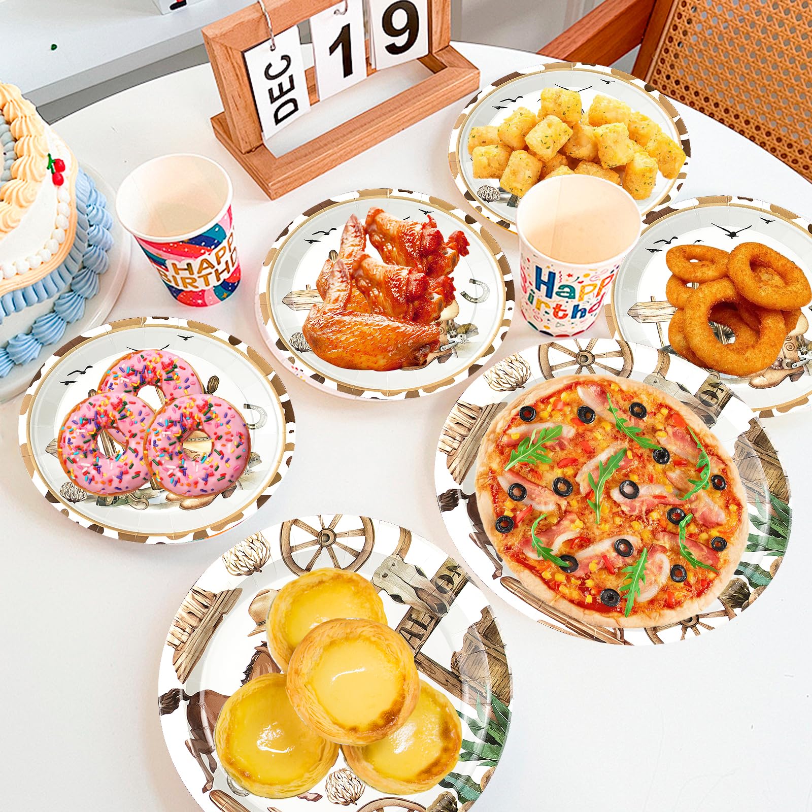 180-Piece Cowboy Party Supplies Set for 60 Guests - Western Themed Paper Plates, Napkins & Decor Kit for Wild West Rodeo, Birthday, Baby Shower | Includes Dinner Plates, Dessert Plates & Napkins | Perfect for Cowboy-Themed Parties, Western Events & Ranch Celebrations