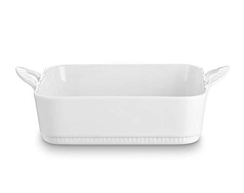 Pillivuyt France Toulouse Medium Square Baker - 8.5 x 8.5 Inch Ceramic Baking Dish - Oven, Microwave & Freezer Safe - Perfect for Casseroles, Lasagna & Desserts